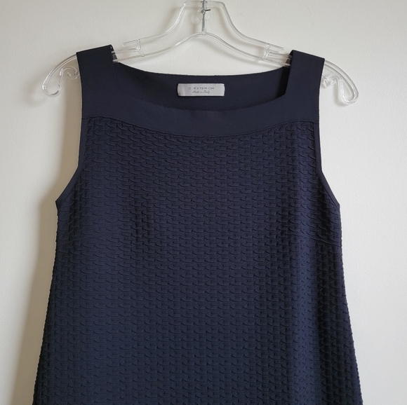 D. Exterior Textured Square Neck Dress - Picture 7 of 11